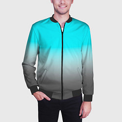 Бомбер мужской Серо-голубой светлый градиент, цвет: 3D-черный — фото 2