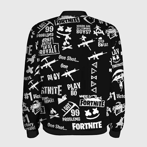 Мужской бомбер Черно белые логотипы игр / 3D-Черный – фото 2