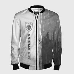 Бомбер мужской AEK Athens - white gradient по-вертикали, цвет: 3D-черный