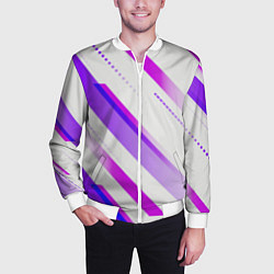 Бомбер мужской Color white pink, цвет: 3D-белый — фото 2