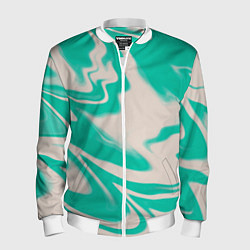 Бомбер мужской Color white turquoise, цвет: 3D-белый