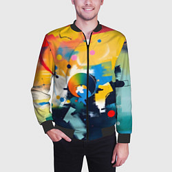 Бомбер мужской Абстракция в деталях, цвет: 3D-черный — фото 2