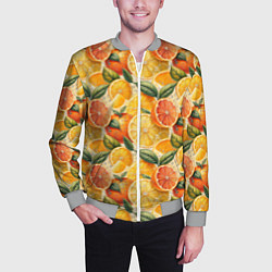 Бомбер мужской Апельсиновый фреш сочные дольки, цвет: 3D-меланж — фото 2
