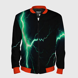 Бомбер мужской Lightning turquoise, цвет: 3D-красный
