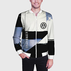 Бомбер мужской Volkswagen логотип, цвет: 3D-белый — фото 2