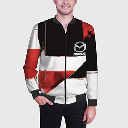 Бомбер мужской Mazda логотип, цвет: 3D-черный — фото 2