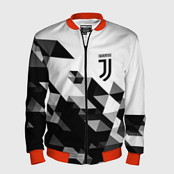 Бомбер мужской Juventus geometry black, цвет: 3D-красный