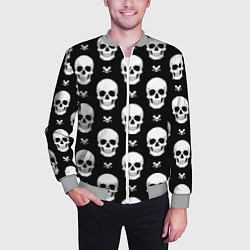 Бомбер мужской Черепной фон, цвет: 3D-меланж — фото 2