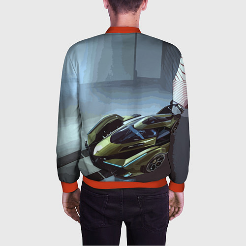 Мужской бомбер Lamborghini - motorsport extreme / 3D-Красный – фото 4