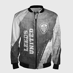 Бомбер мужской Leeds United - grey gradient вертикально, цвет: 3D-черный