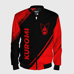 Бомбер мужской Kuromi - red gradient вертикально, цвет: 3D-черный