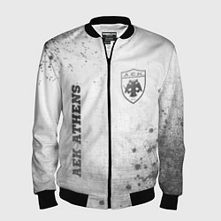 Бомбер мужской AEK Athens - white gradient вертикально, цвет: 3D-черный