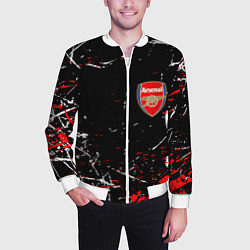 Бомбер мужской Арсенал штрихи красок, цвет: 3D-белый — фото 2