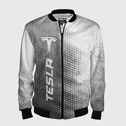 Бомбер мужской Tesla - grey gradient по-вертикали, цвет: 3D-черный
