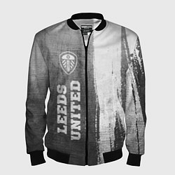 Бомбер мужской Leeds United - grey gradient по-вертикали, цвет: 3D-черный