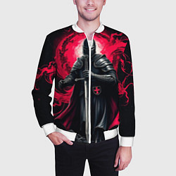 Бомбер мужской Рыцарь-крестоносец ордена красной звезды, цвет: 3D-белый — фото 2