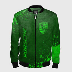 Бомбер мужской Porsche - green gradient вертикально, цвет: 3D-черный