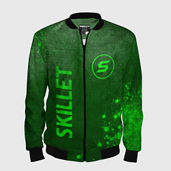Бомбер мужской Skillet - green gradient вертикально, цвет: 3D-черный