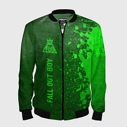 Бомбер мужской Fall Out Boy - green gradient по-вертикали, цвет: 3D-черный
