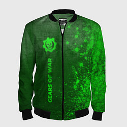 Бомбер мужской Gears of War - green gradient по-вертикали, цвет: 3D-черный