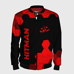 Бомбер мужской Hitman - red gradient вертикально, цвет: 3D-черный