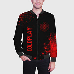 Бомбер мужской Coldplay - red gradient вертикально, цвет: 3D-черный — фото 2
