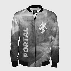 Бомбер мужской Portal - grey gradient вертикально, цвет: 3D-черный