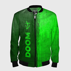 Бомбер мужской Doom - green gradient по-вертикали, цвет: 3D-черный