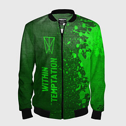 Бомбер мужской Within Temptation - green gradient по-вертикали, цвет: 3D-черный