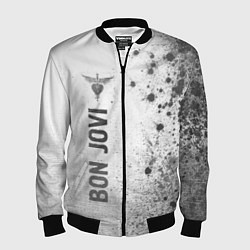 Бомбер мужской Bon Jovi - white gradient по-вертикали, цвет: 3D-черный