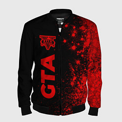 Бомбер мужской GTA - red gradient по-вертикали, цвет: 3D-черный