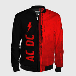 Бомбер мужской AC DC - red gradient по-вертикали, цвет: 3D-черный
