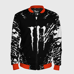 Бомбер мужской Monster energy white splash, цвет: 3D-красный
