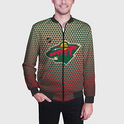 Бомбер мужской Миннесота Уайлд - геометрический градиент, цвет: 3D-черный — фото 2