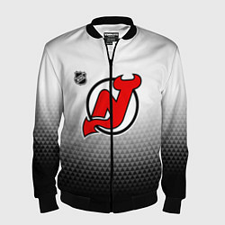 Бомбер мужской Нью Джерси Девилз - из белого в черный, цвет: 3D-черный
