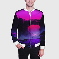 Бомбер мужской A Journey on the planet, цвет: 3D-белый — фото 2