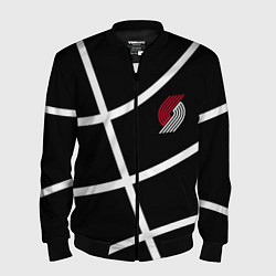 Бомбер мужской Трэйл Блэйзерс - черный мяч, цвет: 3D-черный