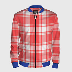 Мужской бомбер Checked red white