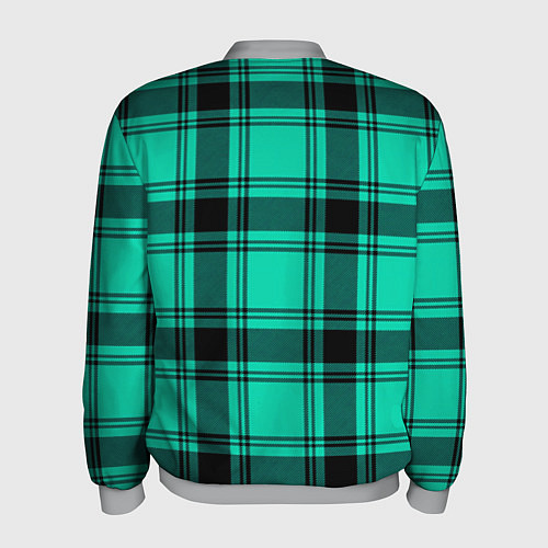 Мужской бомбер Checkered turquoise / 3D-Меланж – фото 2