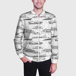 Бомбер мужской Корабли на Неве, цвет: 3D-белый — фото 2