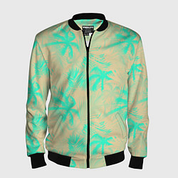 Бомбер мужской Palm light blue, цвет: 3D-черный