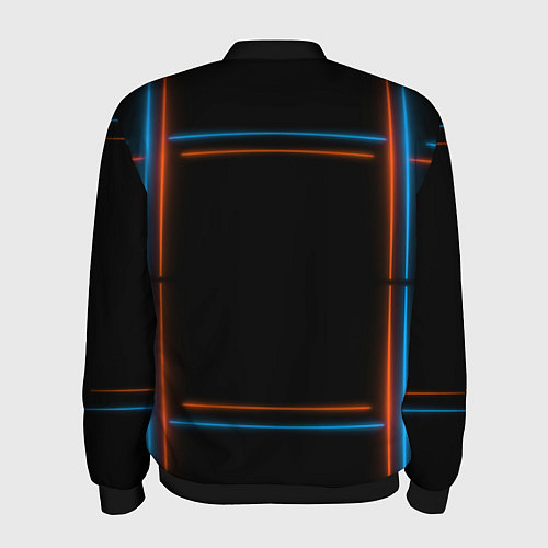 Мужской бомбер Neon black red blue / 3D-Черный – фото 2