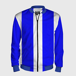 Мужской бомбер Color white blue line