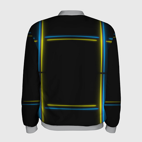Мужской бомбер Neon yellow blue / 3D-Меланж – фото 2