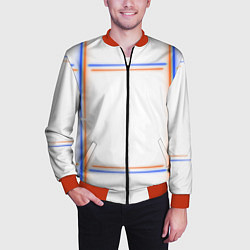 Бомбер мужской Neon white orange blue, цвет: 3D-красный — фото 2