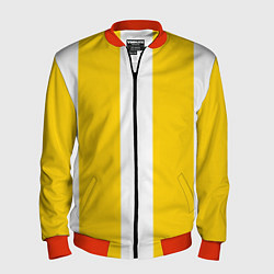 Бомбер мужской Color yellow white line, цвет: 3D-красный