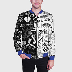 Бомбер мужской Doom x liil peep pattern black, цвет: 3D-синий — фото 2
