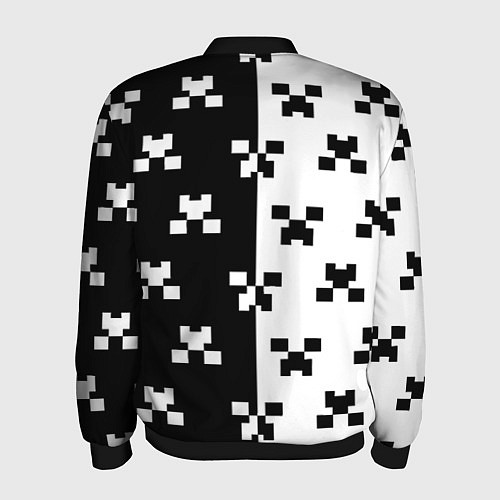 Мужской бомбер Doom x minecraft pattern / 3D-Черный – фото 2