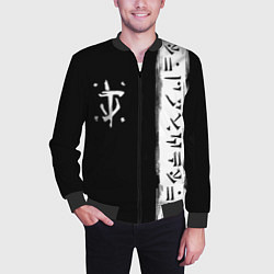 Бомбер мужской Doom символы марса, цвет: 3D-черный — фото 2