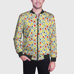 Бомбер мужской Лайм и клубника - паттерн, цвет: 3D-черный — фото 2